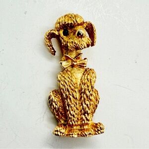 Marcel Boucher Gold Tone Poodle Puppy Dog Brooch Pin Signed Numbered Vintage